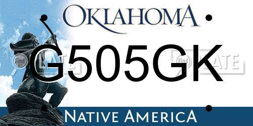 G505GK Oklahoma License Plate