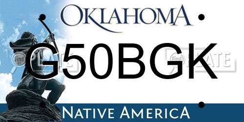 G50BGK Oklahoma License Plate