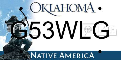 G53WLG Oklahoma License Plate