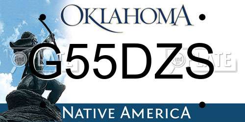 G55DZS Oklahoma License Plate