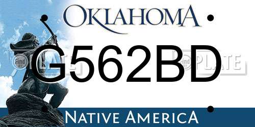 G562BD Oklahoma License Plate