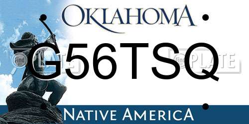 G56TSQ Oklahoma License Plate