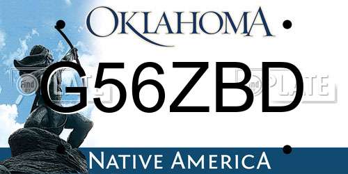 G56ZBD Oklahoma License Plate