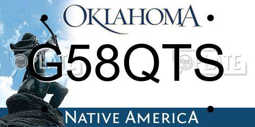 G58QTS Oklahoma License Plate