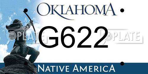 G622 Oklahoma License Plate