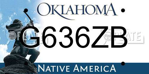 G636ZB Oklahoma License Plate