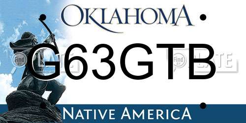 G63GTB Oklahoma License Plate
