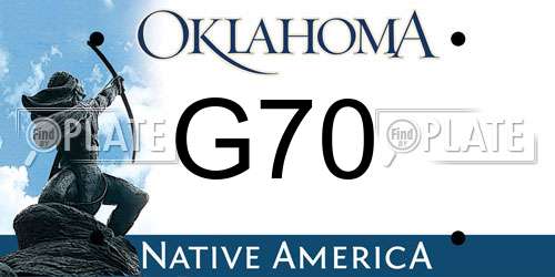 G70 Oklahoma License Plate