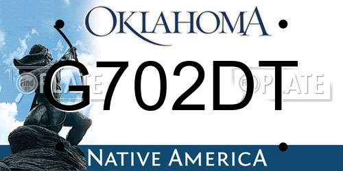 G702DT Oklahoma License Plate