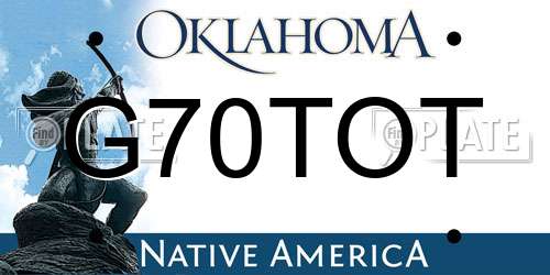 G70TOT Oklahoma License Plate