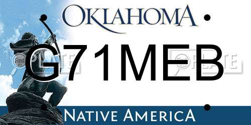 G71MEB Oklahoma License Plate