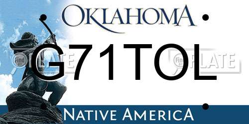 G71TOL Oklahoma License Plate