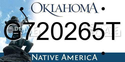 G720265T Oklahoma License Plate