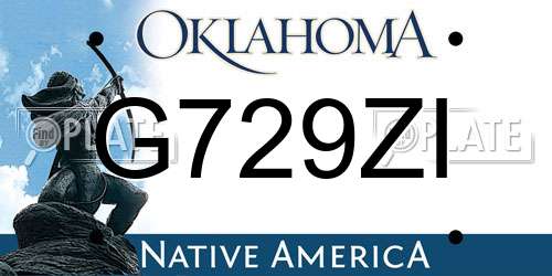 G729ZI Oklahoma License Plate