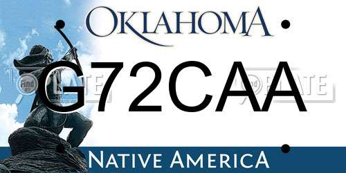 G72CAA Oklahoma License Plate