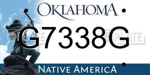 G7338G Oklahoma License Plate