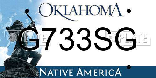 G733SG Oklahoma License Plate