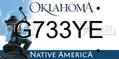 G733YE Oklahoma License Plate