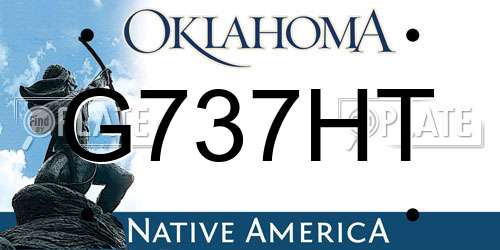 G737HT Oklahoma License Plate