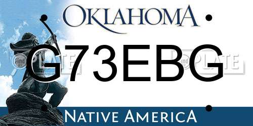 G73EBG Oklahoma License Plate