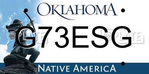G73ESG Oklahoma License Plate