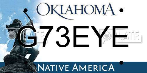 G73EYE Oklahoma License Plate