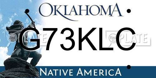 G73KLC Oklahoma License Plate