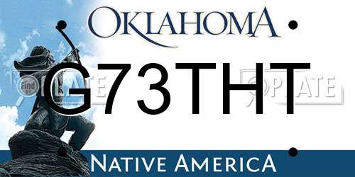 G73THT Oklahoma License Plate