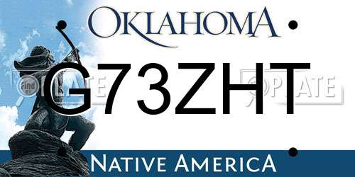 G73ZHT Oklahoma License Plate
