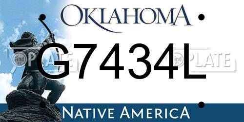 G7434L Oklahoma License Plate