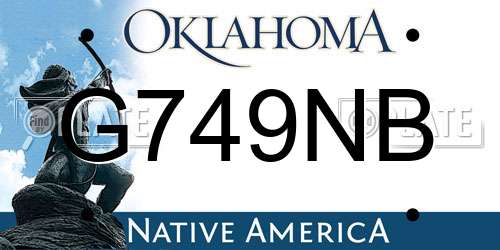 G749NB Oklahoma License Plate