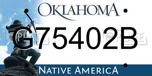 G75402B Oklahoma License Plate
