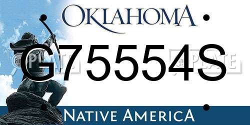 G75554S Oklahoma License Plate