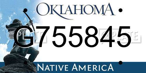 G755845 Oklahoma License Plate
