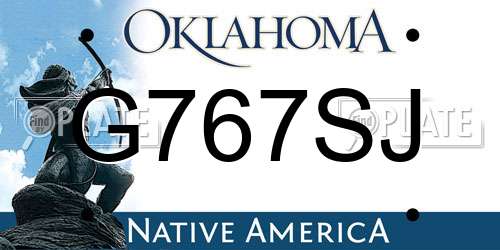 G767SJ Oklahoma License Plate