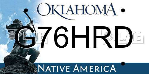 G76HRD Oklahoma License Plate