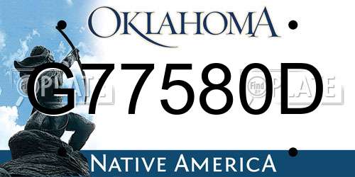 G77580D Oklahoma License Plate