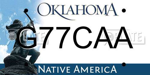 G77CAA Oklahoma License Plate