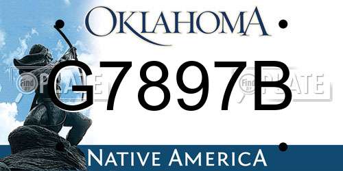 G7897B Oklahoma License Plate