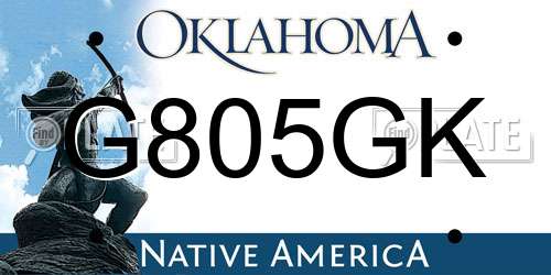 G805GK Oklahoma License Plate