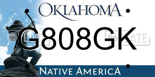 G808GK Oklahoma License Plate