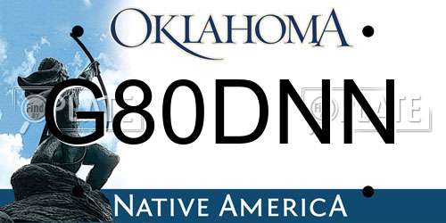 G80DNN Oklahoma License Plate