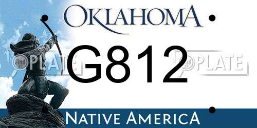 G812 Oklahoma License Plate
