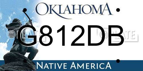 G812DB Oklahoma License Plate