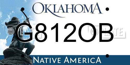 G812OB Oklahoma License Plate