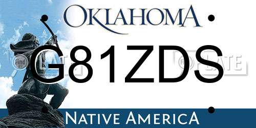 G81ZDS Oklahoma License Plate