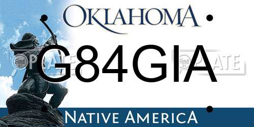 G84GIA Oklahoma License Plate