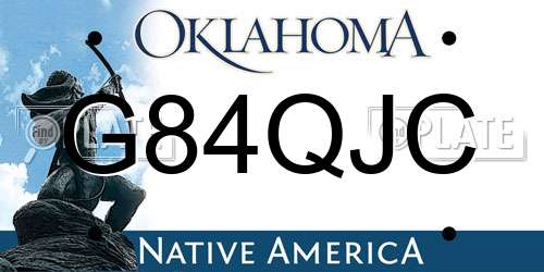 G84QJC Oklahoma License Plate