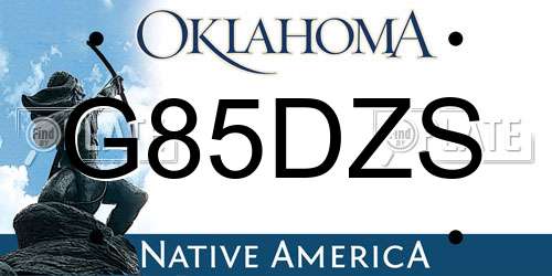G85DZS Oklahoma License Plate