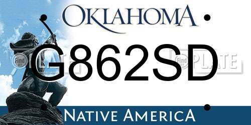 G862SD Oklahoma License Plate